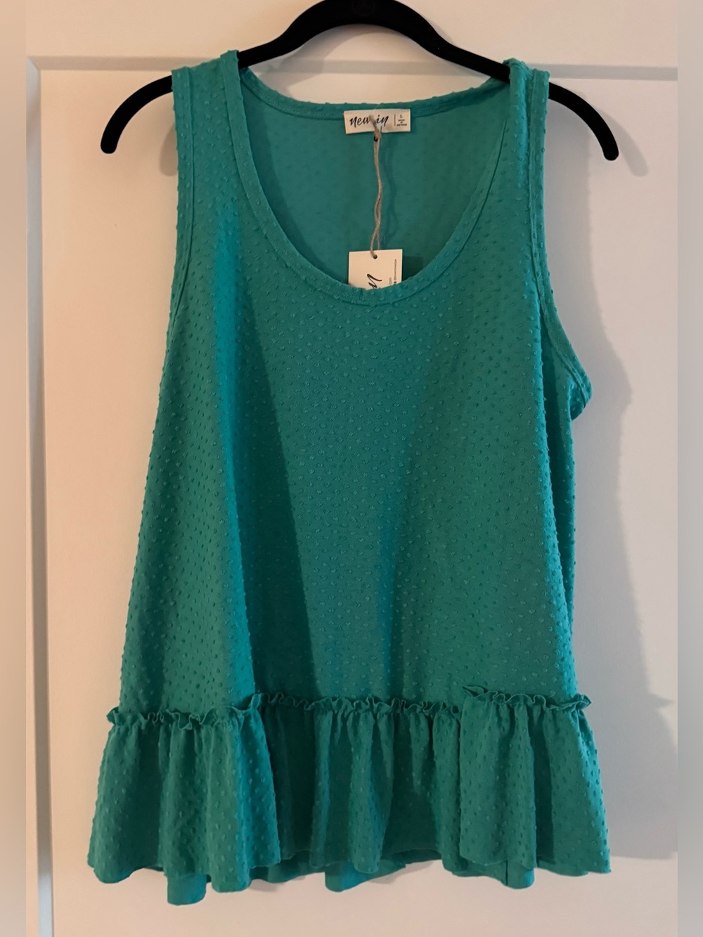 Women’s Teal Ruffle-Hem Tank Top by Megan Nielsen